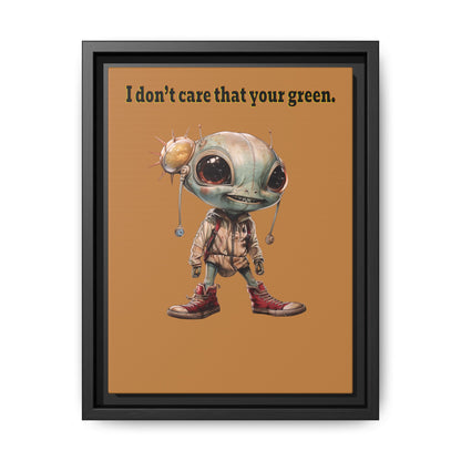 I don't care that your green - framed canvas art (light brown)