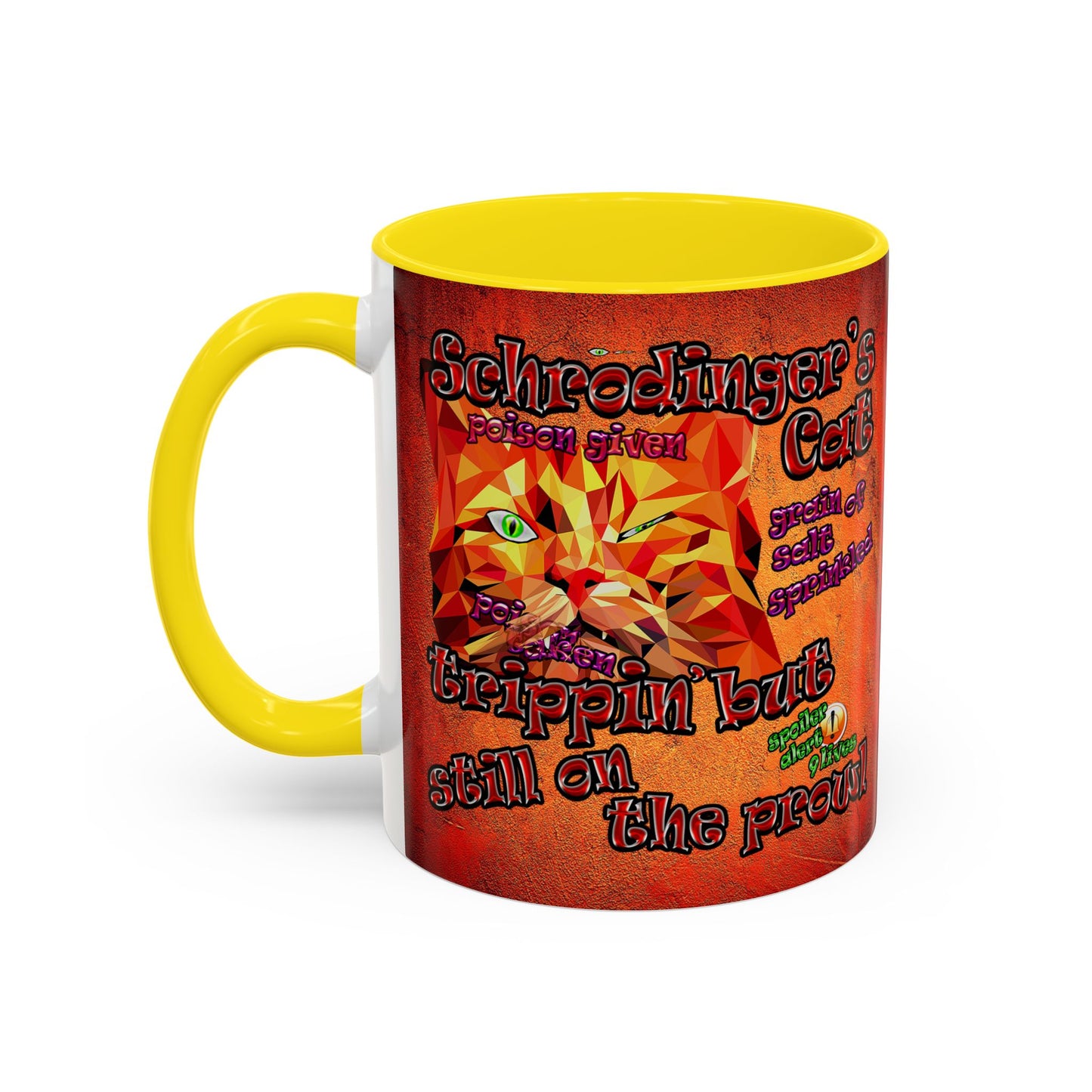schrodinger's cat - Accent Mug (burnt orange)