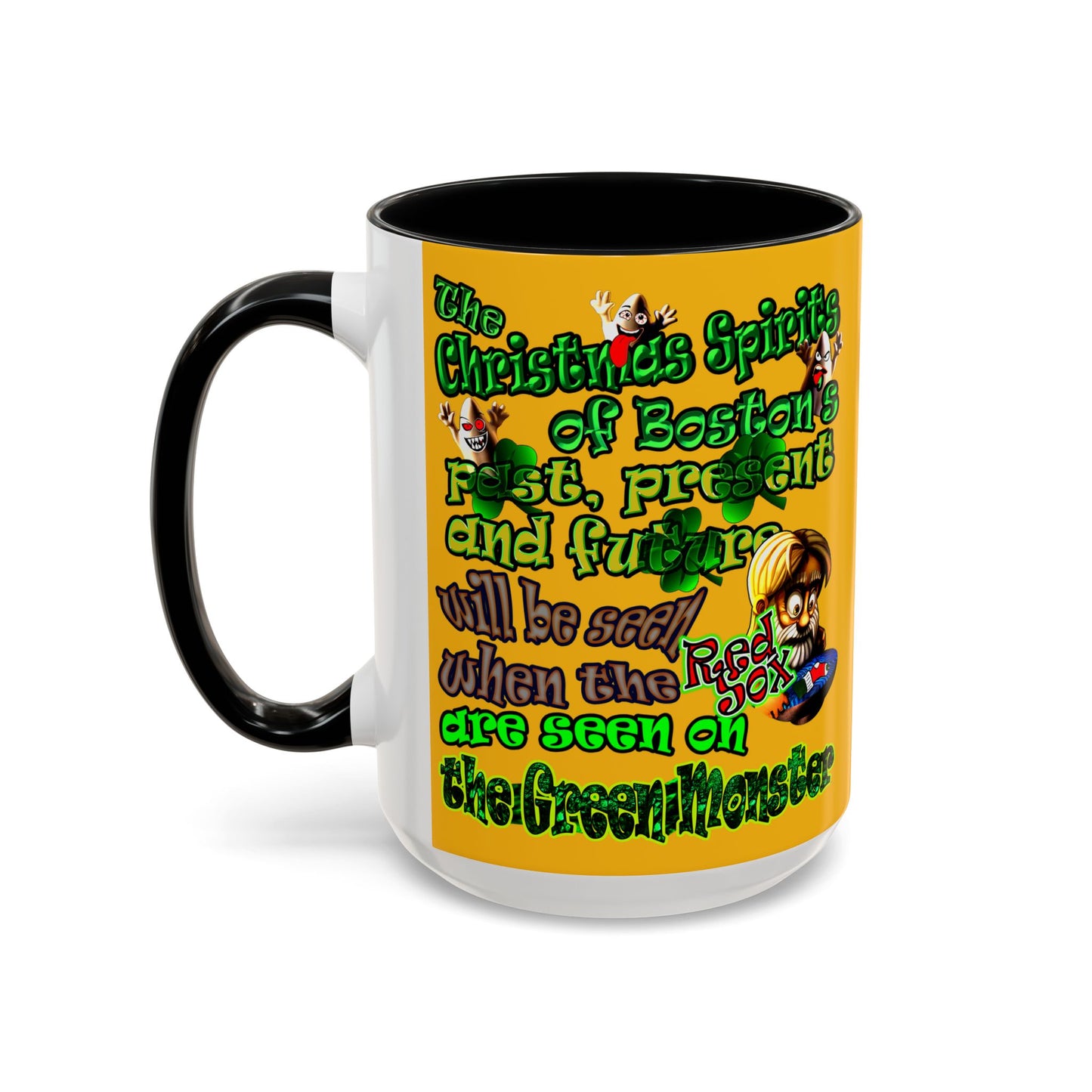 christmas spirits of boston - Accent Mug (yellow)