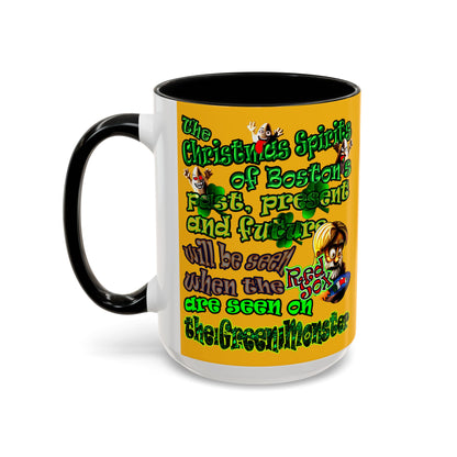 christmas spirits of boston - Accent Mug (yellow)
