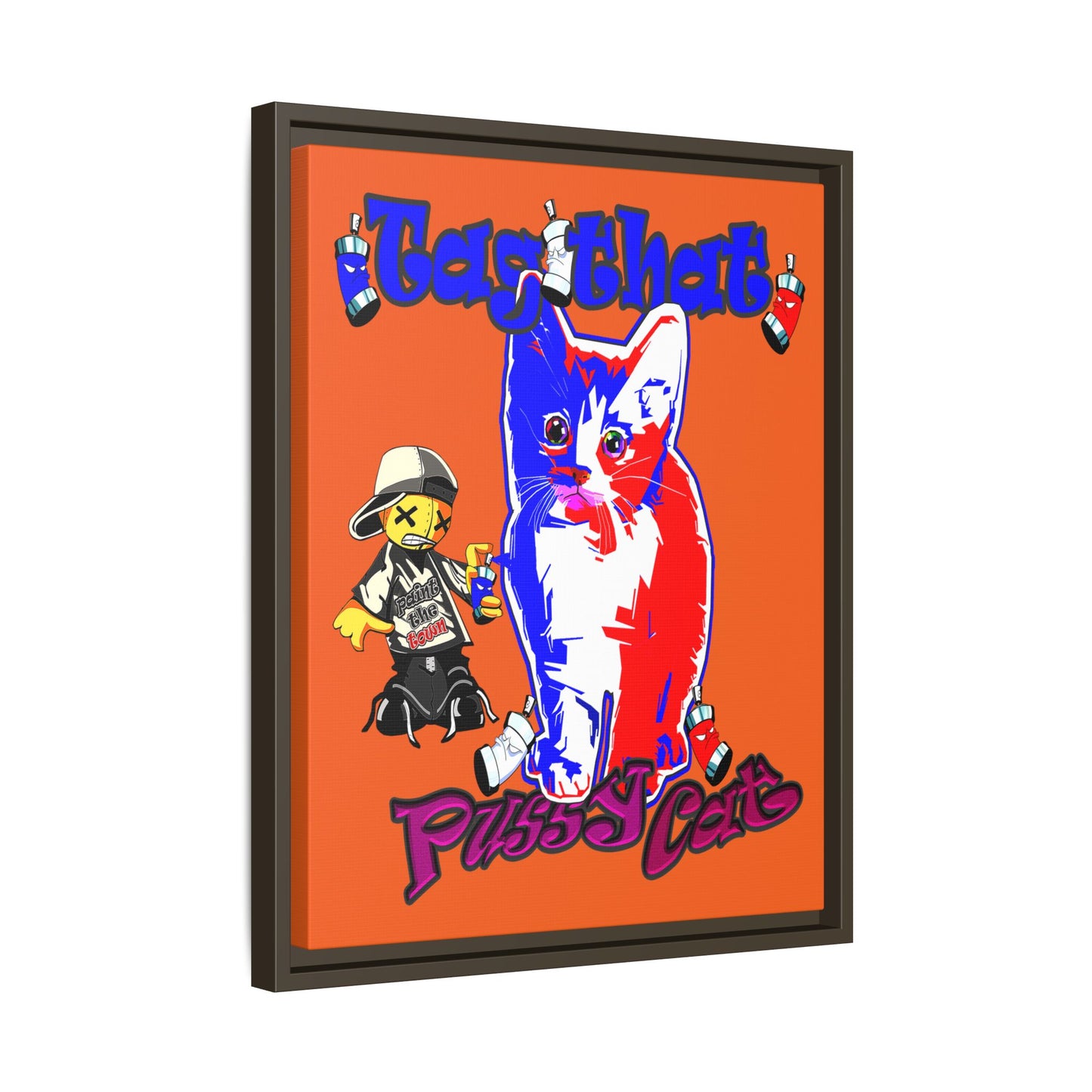 tag that - framed canvas art (orange)