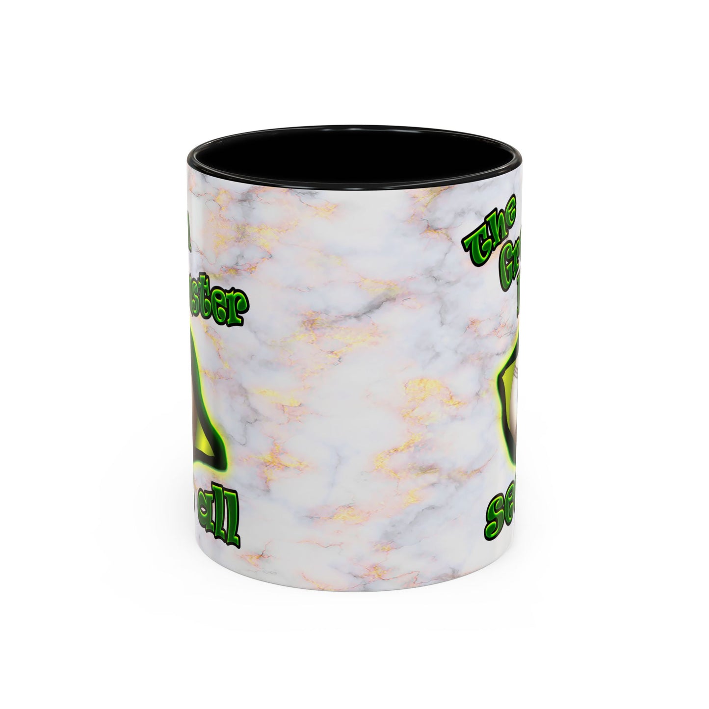 green monster - Accent Mug (white marble)