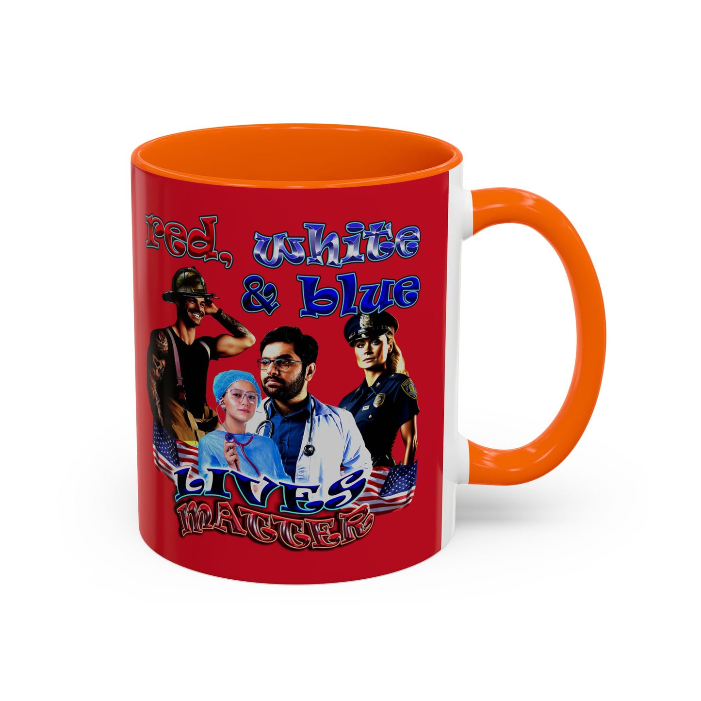 rw&b lives matter - Accent Mug (dark red)