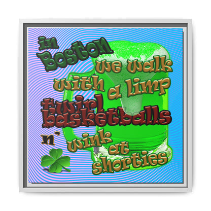 celtics logo - framed canvas art (light blue-purple wave)
