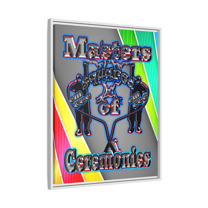 em cee squared - framed canvas art (rainbow split)