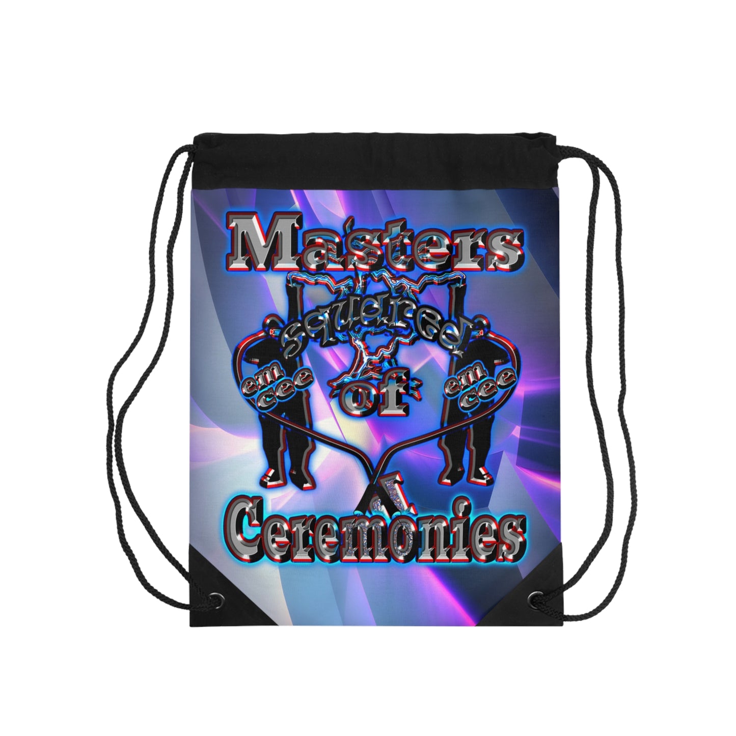 em cee squared - Drawstring Bag (grey-pink wave)