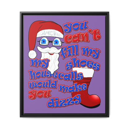 santa's shoes - framed canvas art (light purple)