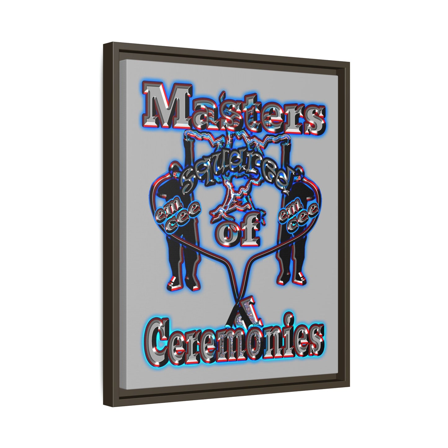 em cee squared - framed canvas art (light grey)