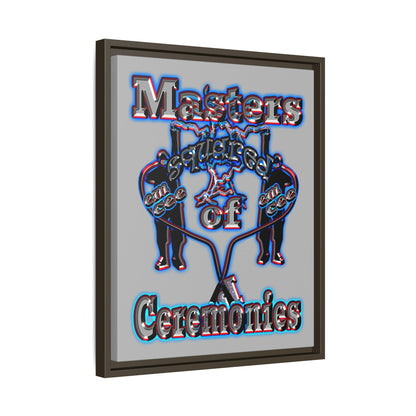 em cee squared - framed canvas art (light grey)