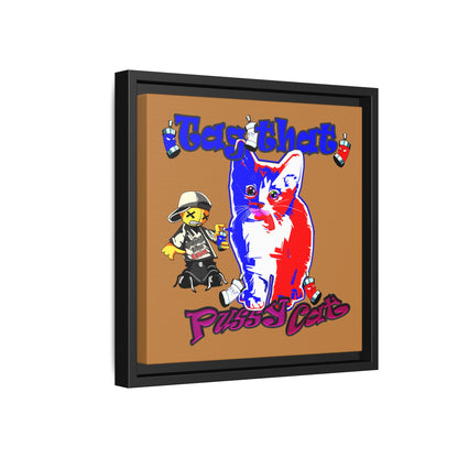 tag that - framed canvas art (light brown)