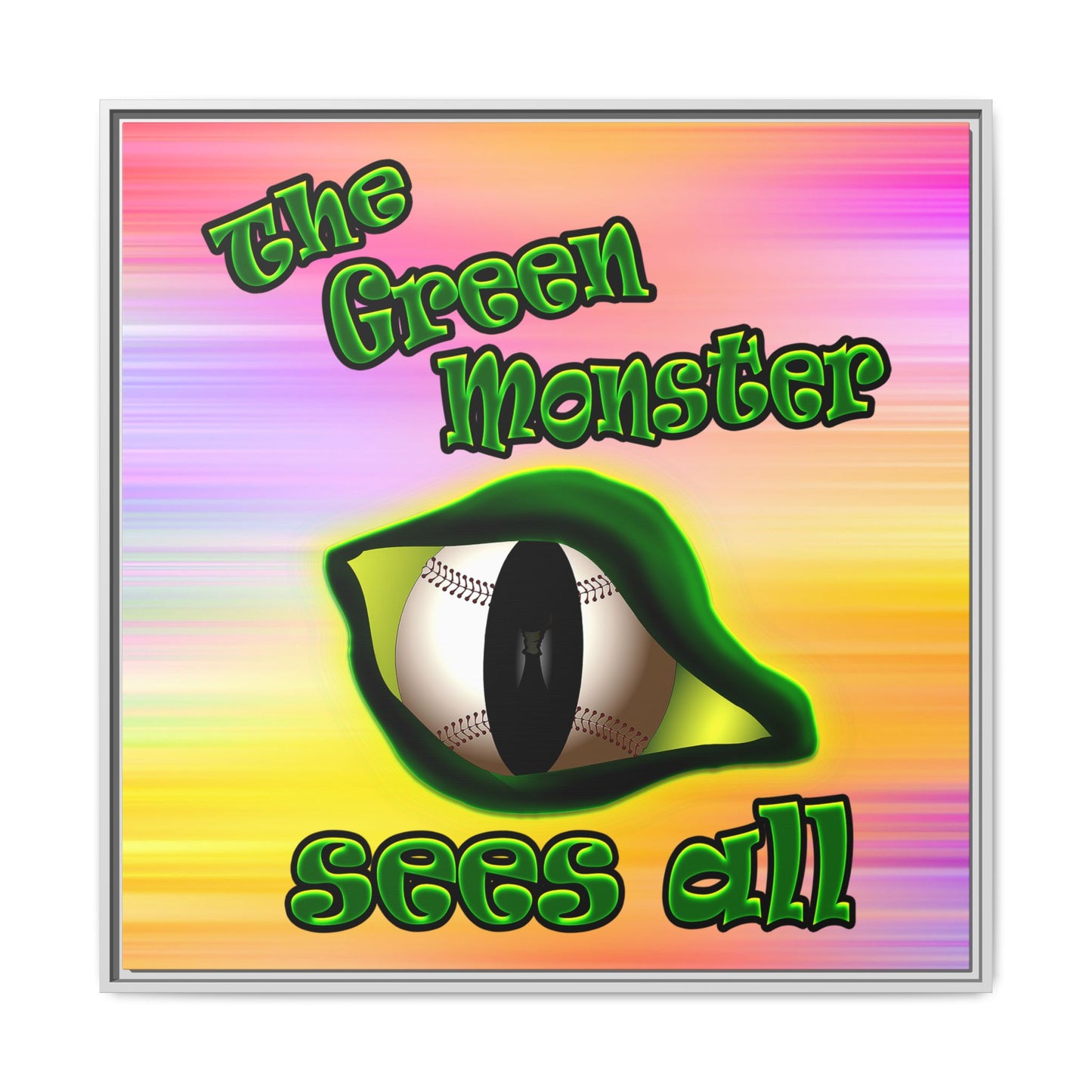 green monster - framed canvas art (color blur)