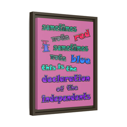 declaration of the independents - framed canvas art (light pink)