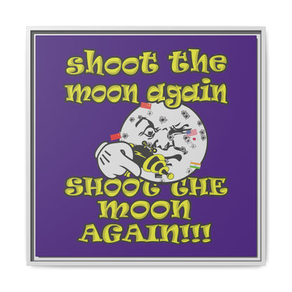 shoot the moon again - framed canvas art (purple)