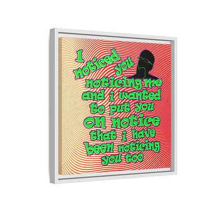 noticed you noticing - framed canvas art (yellow-orange wave)