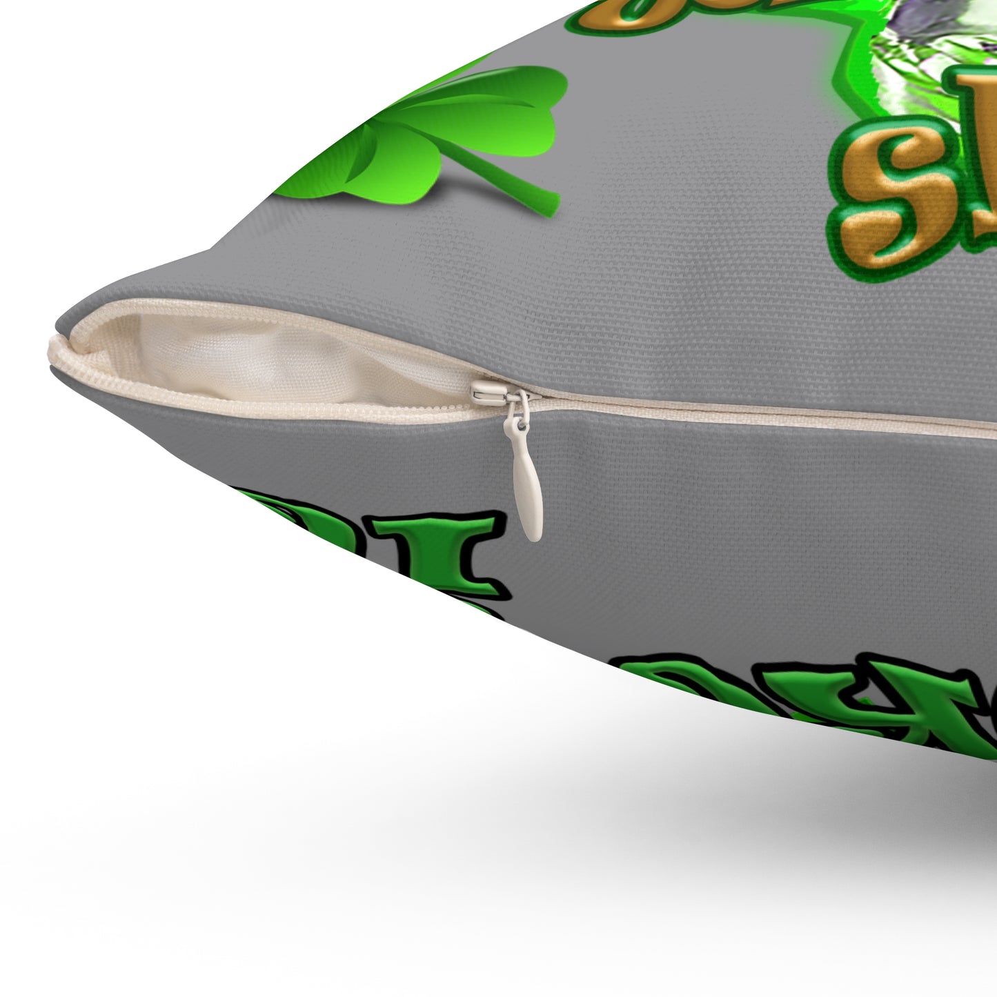 celtics logo - Spun Polyester Square Pillow - (grey)