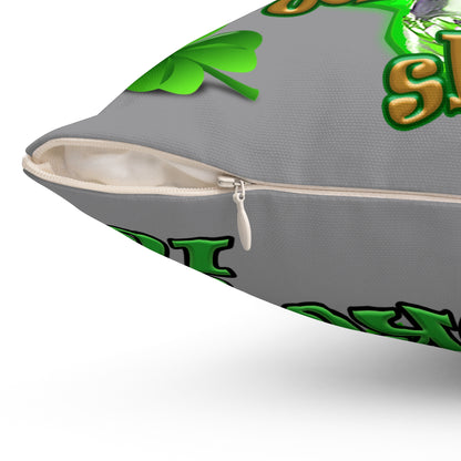 celtics logo - Spun Polyester Square Pillow - (grey)