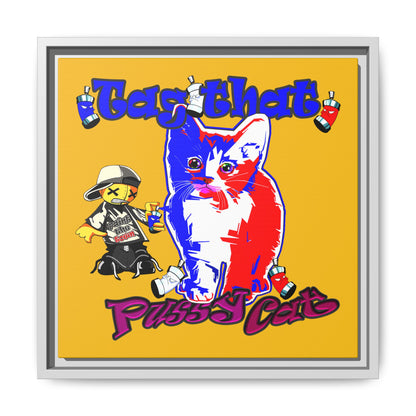 tag that - framed canvas art (yellow)