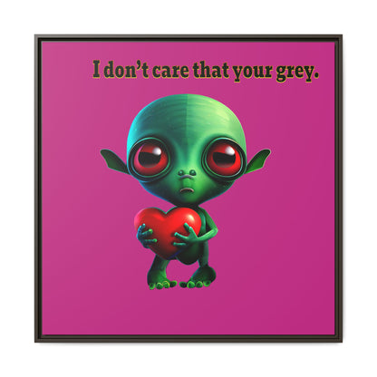 I don't care that your grey - framed canvas art (pink)
