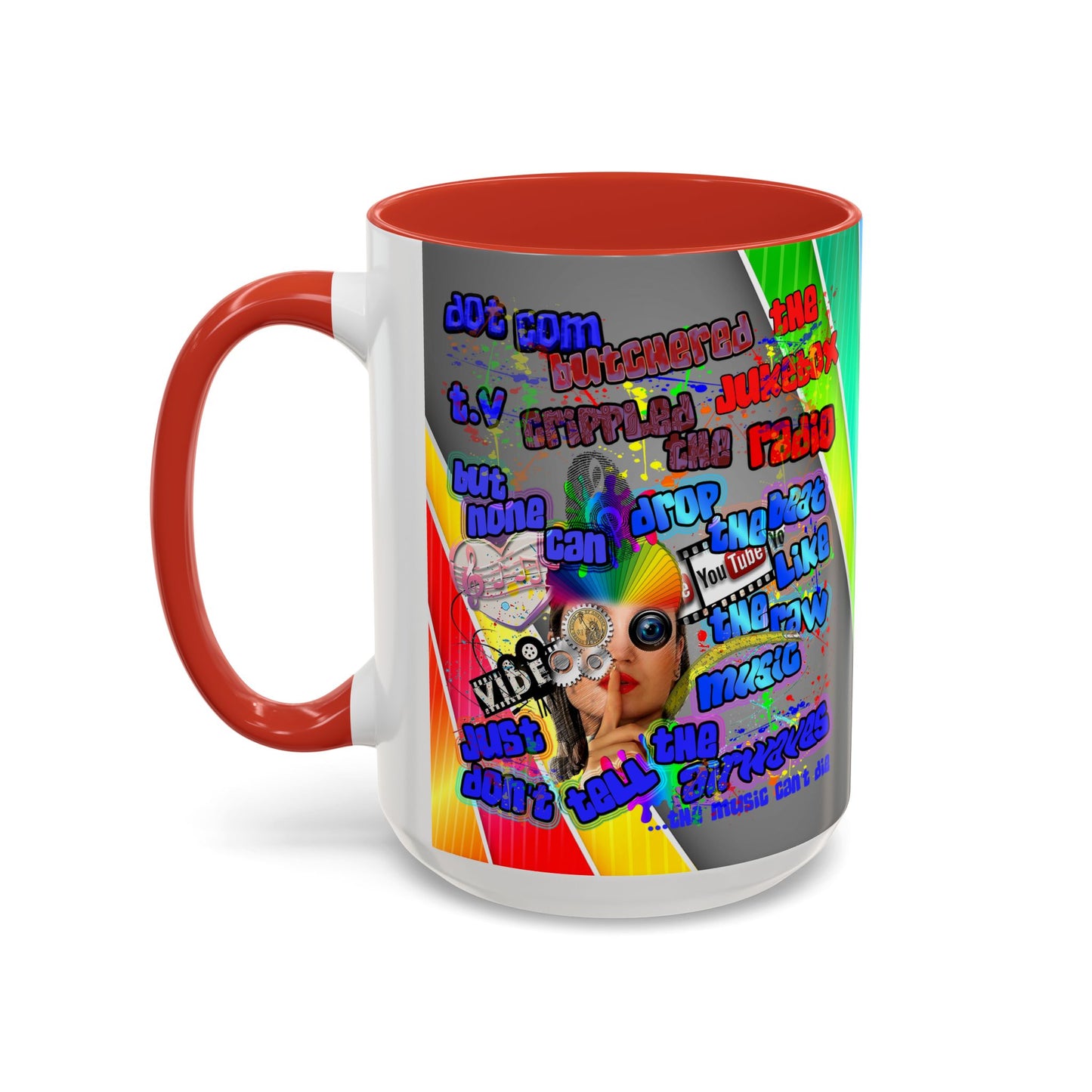 drop the beat - Accent Mug (rainbow split)