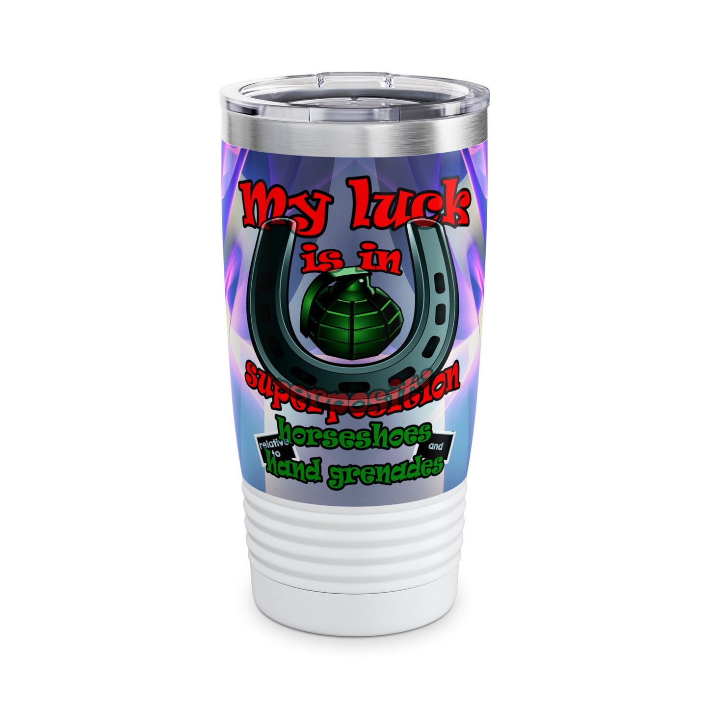 my luck - Ringneck Tumbler, 20oz (grey-pink wave)