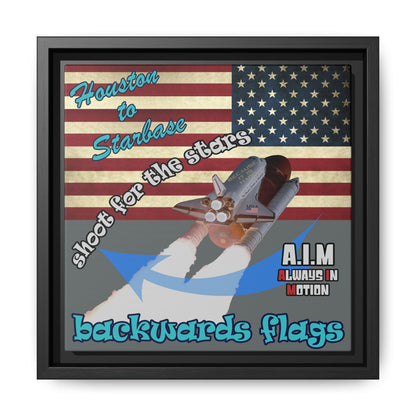 shoot for the stars - framed canvas art (dark grey)
