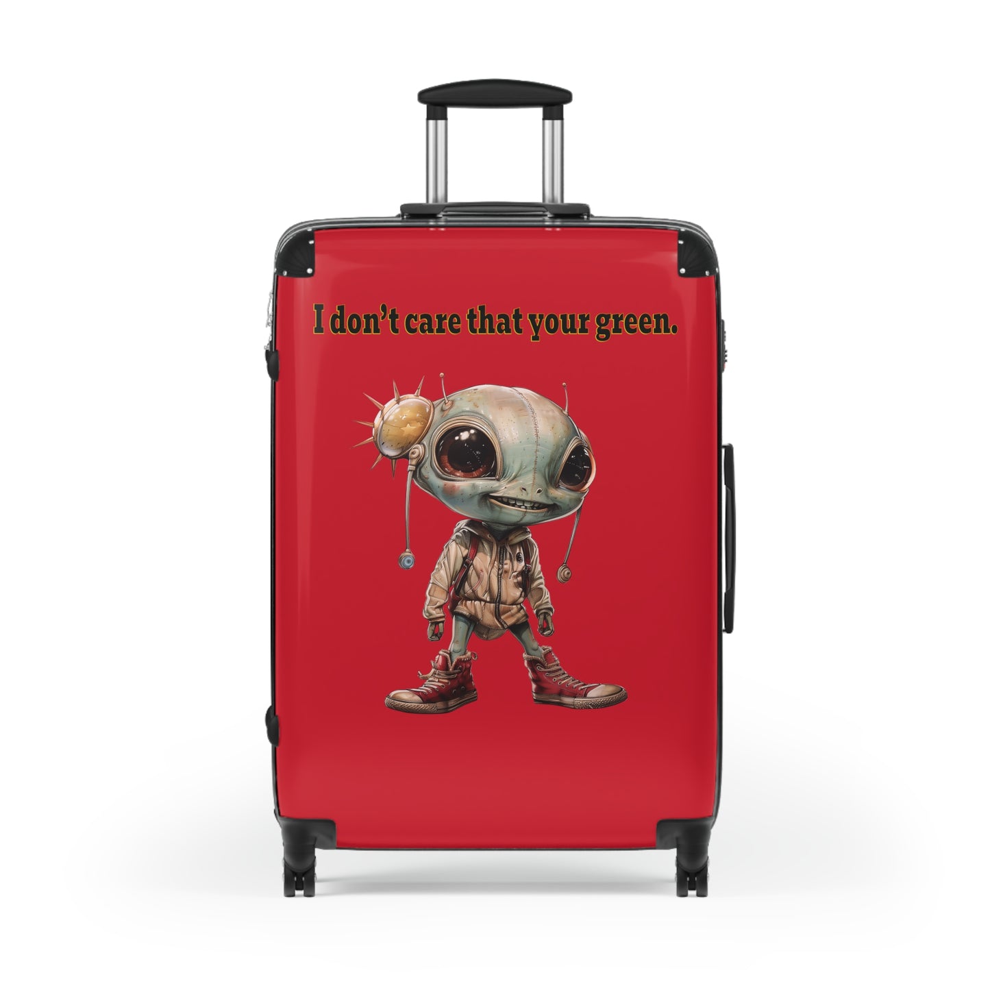 I don't care that your green - Suitcase (dark red)