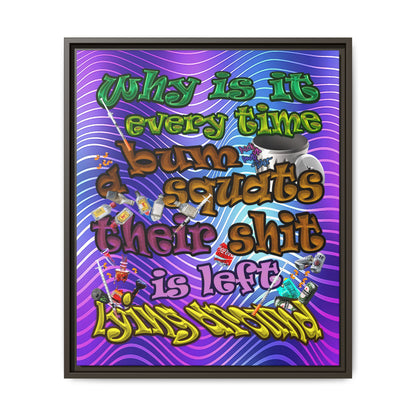 the bum's shit - framed canvas art (purple wave)