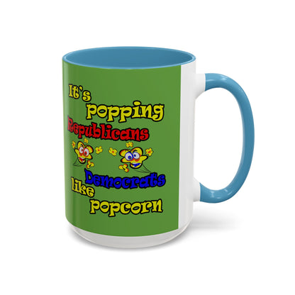 popping like popcorn - Accent Mug (green)