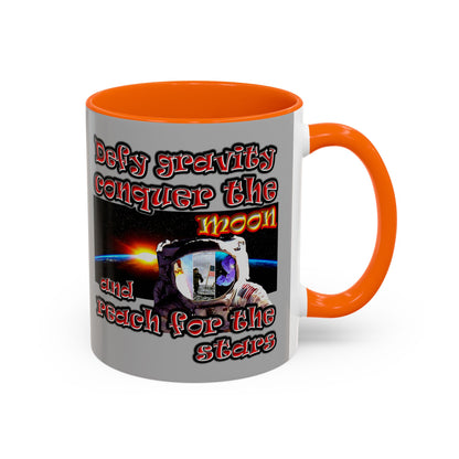 defy conquer reach - Accent Mug (light grey)