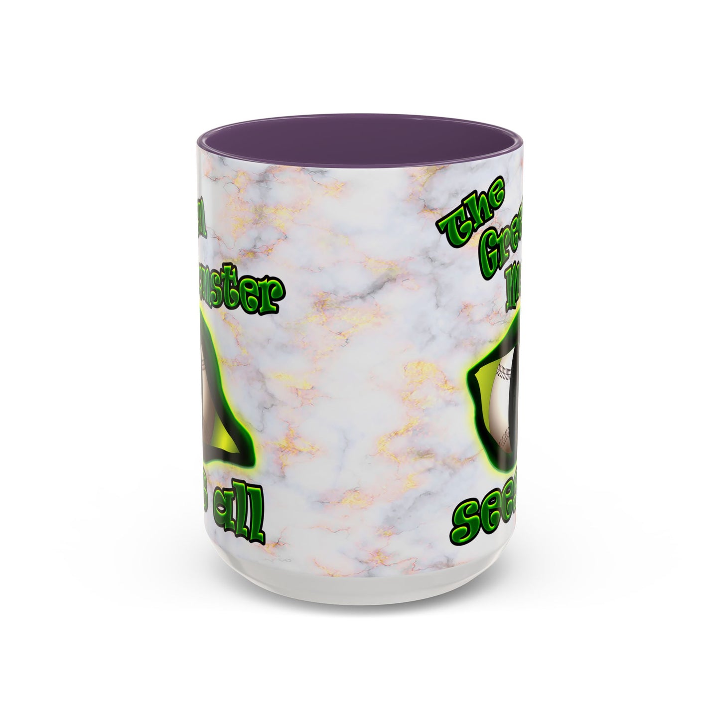 green monster - Accent Mug (white marble)