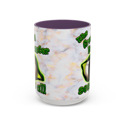 green monster - Accent Mug (white marble)