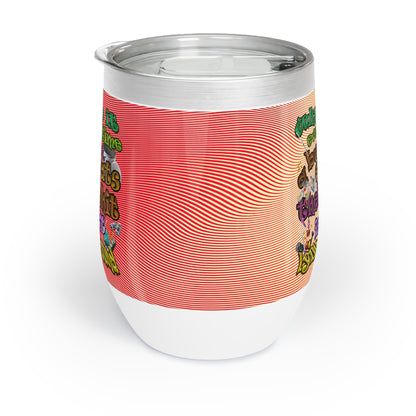 the bum's shit - Chill Wine Tumbler (yellow-orange wave)
