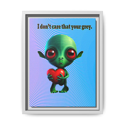 I don't care that your grey - framed canvas art (light blue-purple wave)