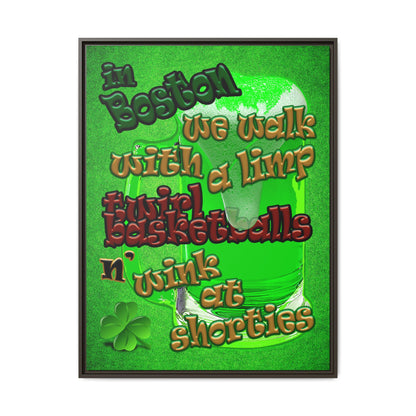 celtics logo - framed canvas art (green turf)