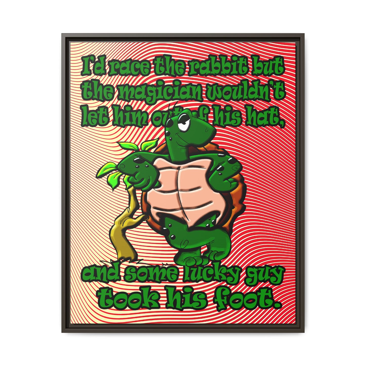 turtle race - framed canvas art (yellow-orange wave)