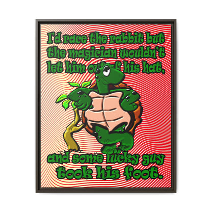 turtle race - framed canvas art (yellow-orange wave)