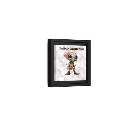 I don't care that your green - framed canvas art (white marble)