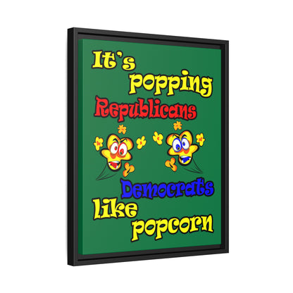 popping like popcorn - framed canvas art (dark green)