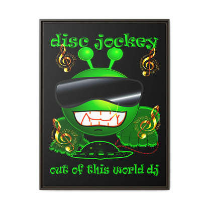 disc jockey - framed canvas art (black)