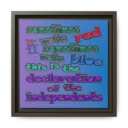 declaration of the independents - framed canvas art (light blue-purple wave)