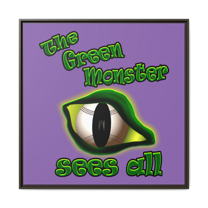 green monster - framed canvas art (light purple)