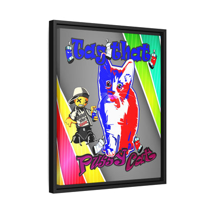 tag that - framed canvas art (rainbow split)