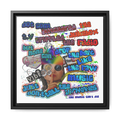 drop the beat - framed canvas art (white)