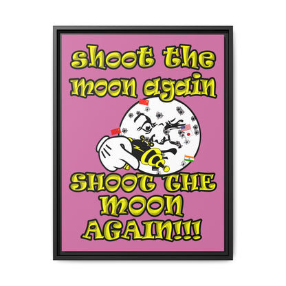 shoot the moon again - framed canvas art (light pink)