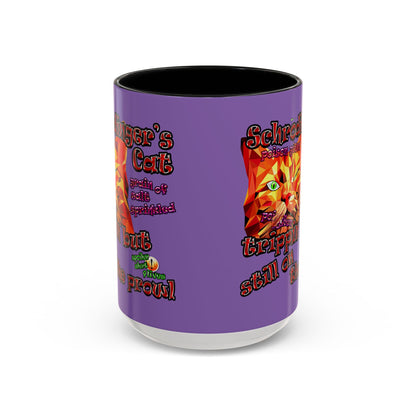 schrodinger's cat - Accent Mug (light purple)