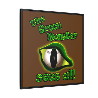 green monster - framed canvas art (brown)