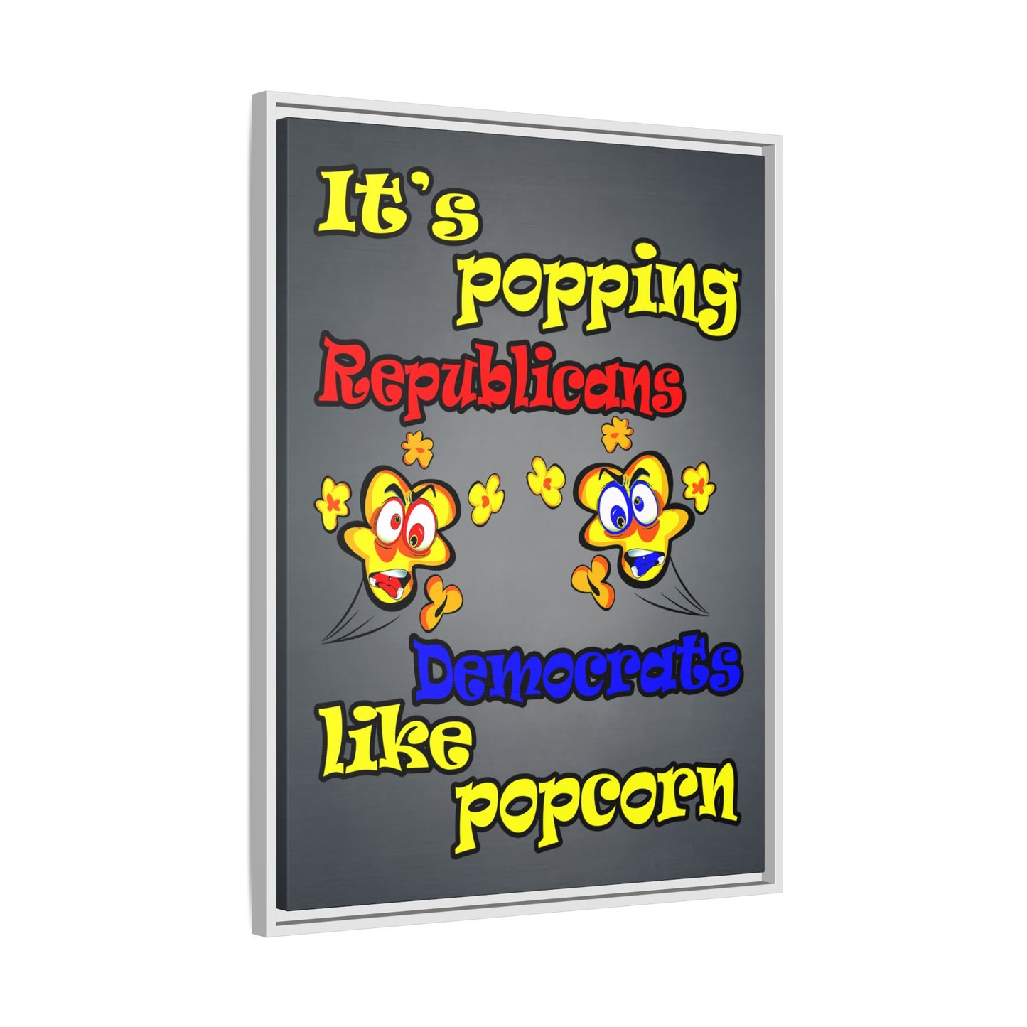 popping like popcorn - framed canvas art (grey-light grey)