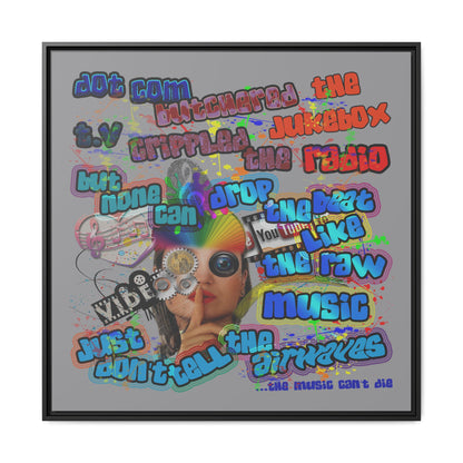 drop the beat - framed canvas art (grey)