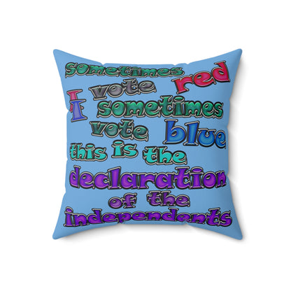declaration of the independents - Faux Suede Square Pillow - (light blue)