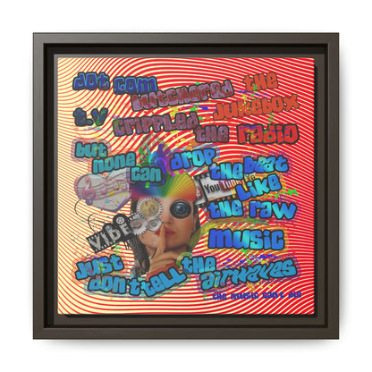 drop the beat - framed canvas art (yellow-orange wave)